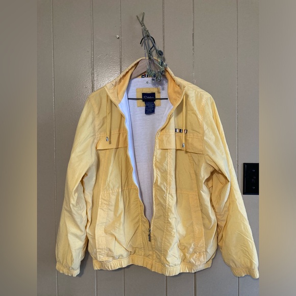 Catalina Vintage Track Windbreaker Jacket Yellow Gold Size Medium Lined - Picture 5 of 9